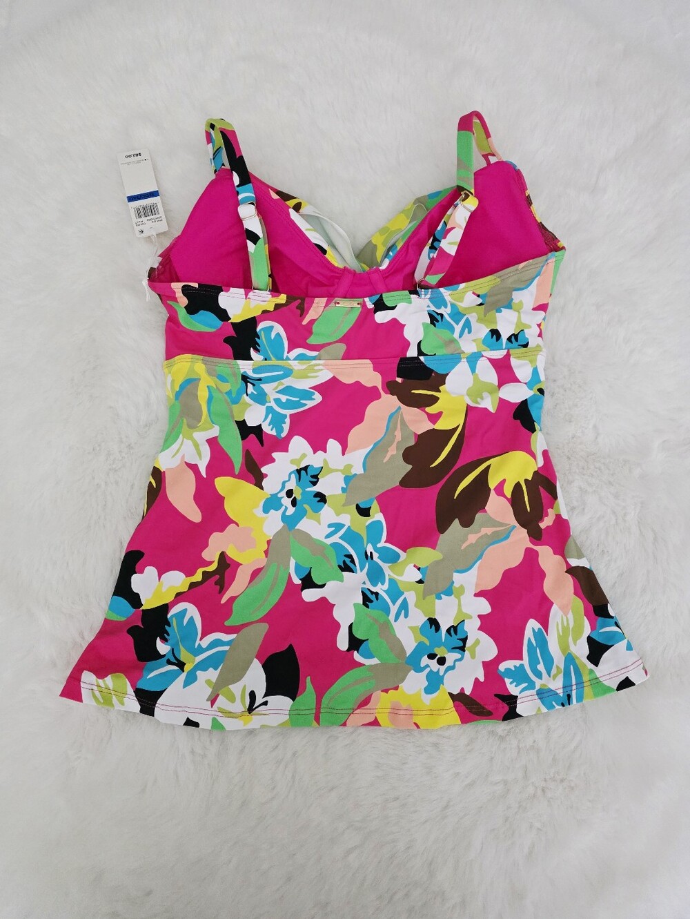 ANNE COLE🎀 Twist Front Underwire Tankini Swim Top SIZE 32DD/34D - Picture 5 of 5